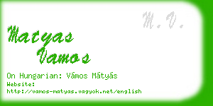matyas vamos business card